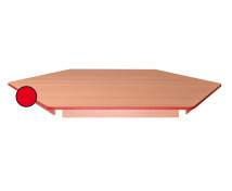 Stolní deska 18 mm, BUK, šestiůhelník 80 cm, červená