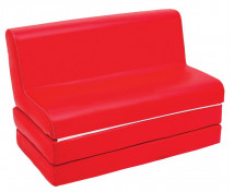 Rozkládací pohovka- výška sedu 30 cm červené