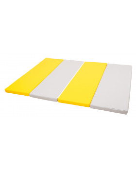 Skládací barevná matrace, tloušťka 5 cm - šedá / žlutá