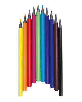 Trojhranné bezdřevé tužky JUMBO, 12 barev