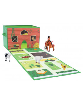 Box na hračky s podložkou - Farma