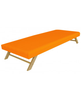 Sklápěcí lehátko s nepromokavým potahem,oranžové 130 x 60 x 22 cm