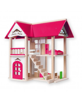 Dřevěný domeček pro panenky se zařízením