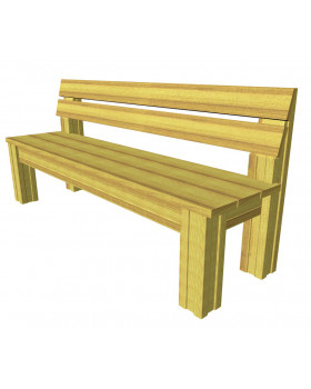 Dřevěná lavička s opěradlem