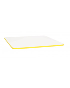 Stolová deska 25 mm, BÍLÁ, čtverec 60x60 cm - žlutá