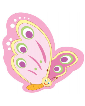 Dekorace - Motýlek s úsměvem, růžový