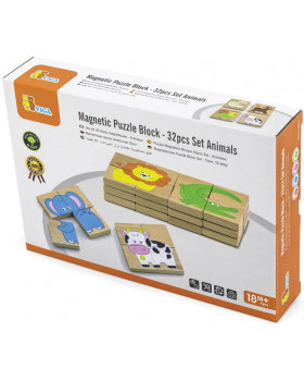 Magnetické puzzle - Zvířátka sada 32 ks