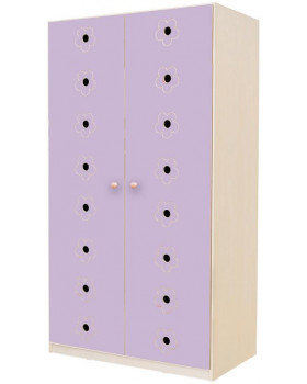 Dveře 8 (na Skříň na lehátka matrace, a lůžkoviny 8) - Květy - pastelově fialové (pár)