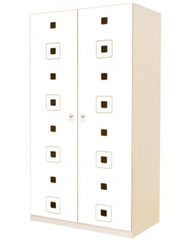 Dveře 8 (na Skříň na lehátka matrace, a lůžkoviny 8) - Čtverce - bílé (pár)