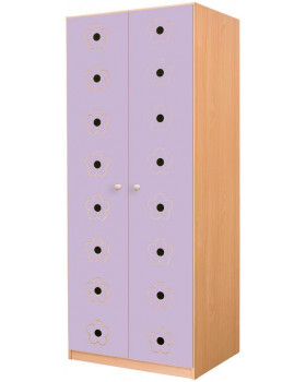 Dveře 6 (na Skříň na lehátka matrace, a lůžkoviny 6)- Květy - pastelově fialové (pár)