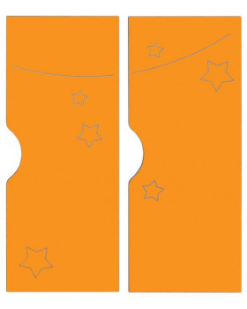 Dvířka k šatnám Ementál - Hvězdy, oranžové, sada 2 ks