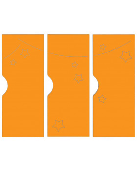 Dvířka k šatnám Ementál - Hvězdy, oranžové, sada 3 ks