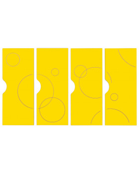 Dvířka k šatnám Ementál - Bublinky, žluté sada 4 ks
