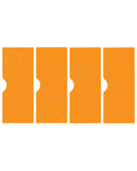 Dvířka k šatnám Ementál - Bublinky, oranžové, sada 4 ks