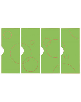 Dvířka k šatnám Ementál - Bublinky, zelené, sada 4 ks