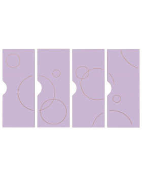 Dvířka k šatnám Ementál - Bublinky, pastelově fialové, sada 4 ks