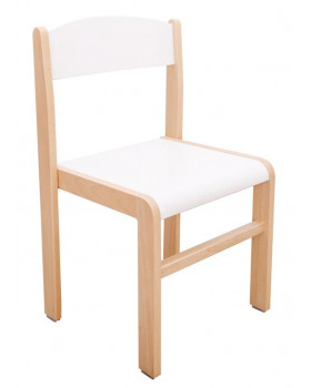 Dřevěná židle výška 26 cm - BUK, bílá