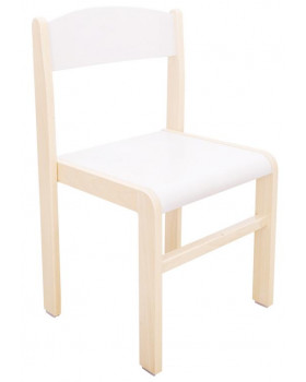 Dřevěná židle výška 26 cm - JAVOR, bílá