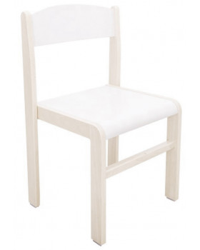 Dřevěná židle JAVOR BĚLENÝ- bílá, 31 cm VYP