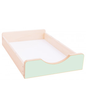 Dřevěný úložný box Numeric - malý - pastelově zelený