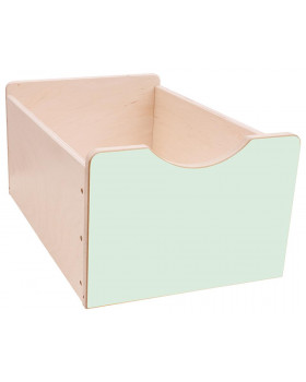 Dřevěný úložný box Numeric - velký - pastelově zelený
