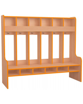 Šatna Vlnka 6 - NATURAL - BUK - oranžová
