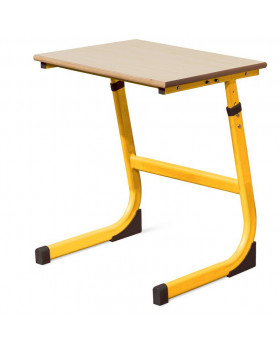 Školní jednomístná lavice s regulací výšky, vel. 2-4, žlutá