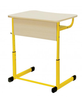 Školní jednomístná lavice s regulací výšky, vel. 3-5, žlutá