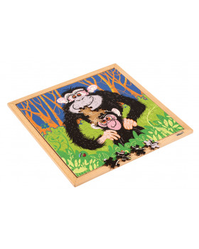 Dřevěné puzzle Zvířátka - Opice
