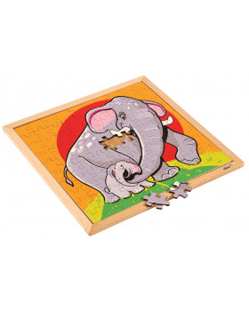 Dřevěné puzzle Zvířátka - Slon