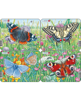 Puzzle - Motýli, set 4 ks