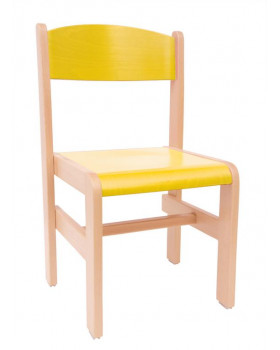 Dřevěná židle Extra BUK žlutá - 31 cm