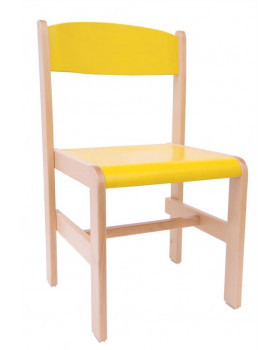 Dřevěná židle Extra BUK žlutá - 38 cm