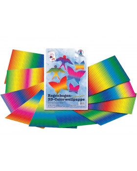 Duhová vlnitá lepenka 3D
