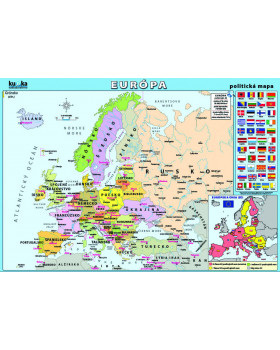 Politická mapa Európy XL (100x70 cm) - SK verze