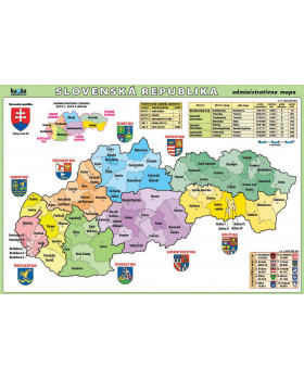 Slovenská republika - administrativní mapa XL (100x70 cm)