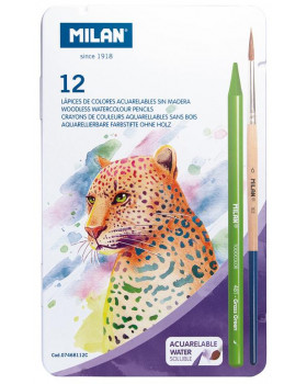 Akvarelové bezdřevé pastelky, 12 ks
