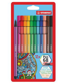 STABILO Pen 68 - fixy, 12 barev