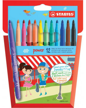 STABILO Power - nevysychající fixy, 12 barev