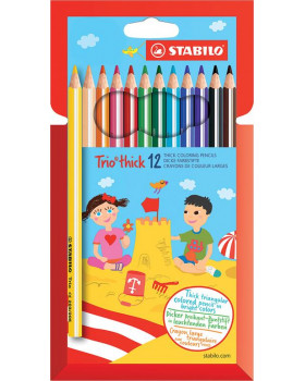 STABILO Trio Thick - trojhranné pastelky, 12 barev