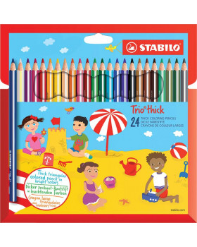 STABILO Trio Thick - trojhranné pastelky, 24 barev