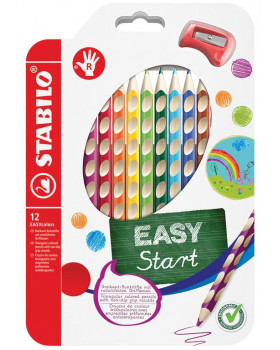 STABILO EASYcolors - ergonomicky tvarované pastelky pro praváky, 12 barev