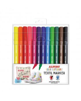 ALPINO Fixy na textil, 10 barev