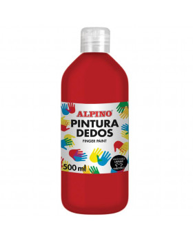 ALPINO Prstové barvy v lahvi, 500 ml - červená
