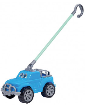 Auto na tyči, modré