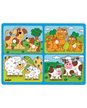 Vkládací puzzle - Domácí zvířátka a ich mláďatá