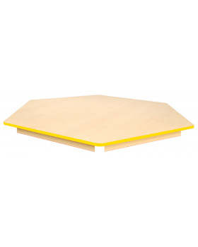 Stolní deska 18 mm, JAVOR, šestiůhelník 80 cm,  žlutá