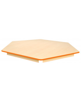 Stolní deska 18 mm, JAVOR, šestiůhelník 80 cm, oranžová