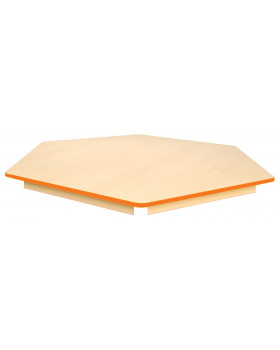 Stolní deska 18 mm, JAVOR, šestiůhelník 60 cm, oranžová
