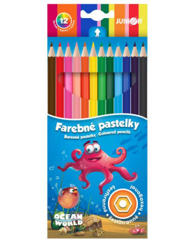 Šestihranné pastelky, 12 ks